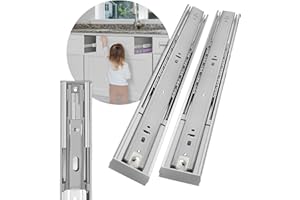 BAIDICE 1 Pair Soft Close Stainless Steel Full Extension Drawer Hardware Slides 100 lb Load Capacity Side Mount Heavy Duty Drawer Self Close Kitchen Cabinet Rails Dresser Runners(Sliver,12 inch)