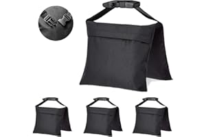 ifkdnr 4 Packs Sandbags, Heavy Duty Sand Bags with 8 PE Bags, Sand Bags with Buckle Straps for Support Light Stand, C Stand, Light Stand with Caster, More 2/4/6/8/10/12/14 Packs Sandbag to Choose.