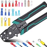 smseace Wire Crimping tool Wire crimper,stripper and cutter for insulated/Bare/Heat Shrink connectors(22-10 AWG) Multifunctional stripping crimping pliers (No connector included)