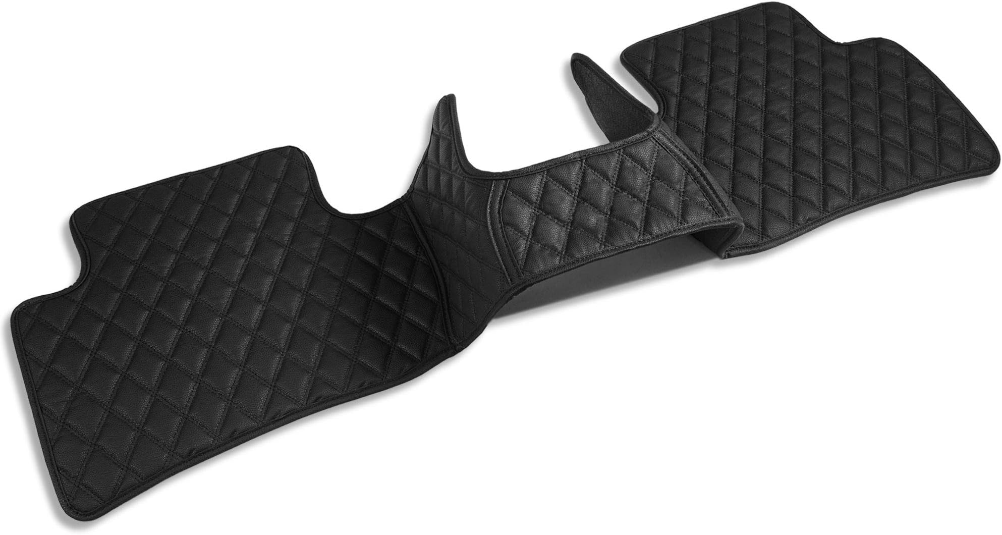 TLH Custom-fit Heavy Duty Faux Diamond Leather Car Floor Mats Liners Anti-Slip Backing, Rear Set-Land Rover Velar 2017-2018