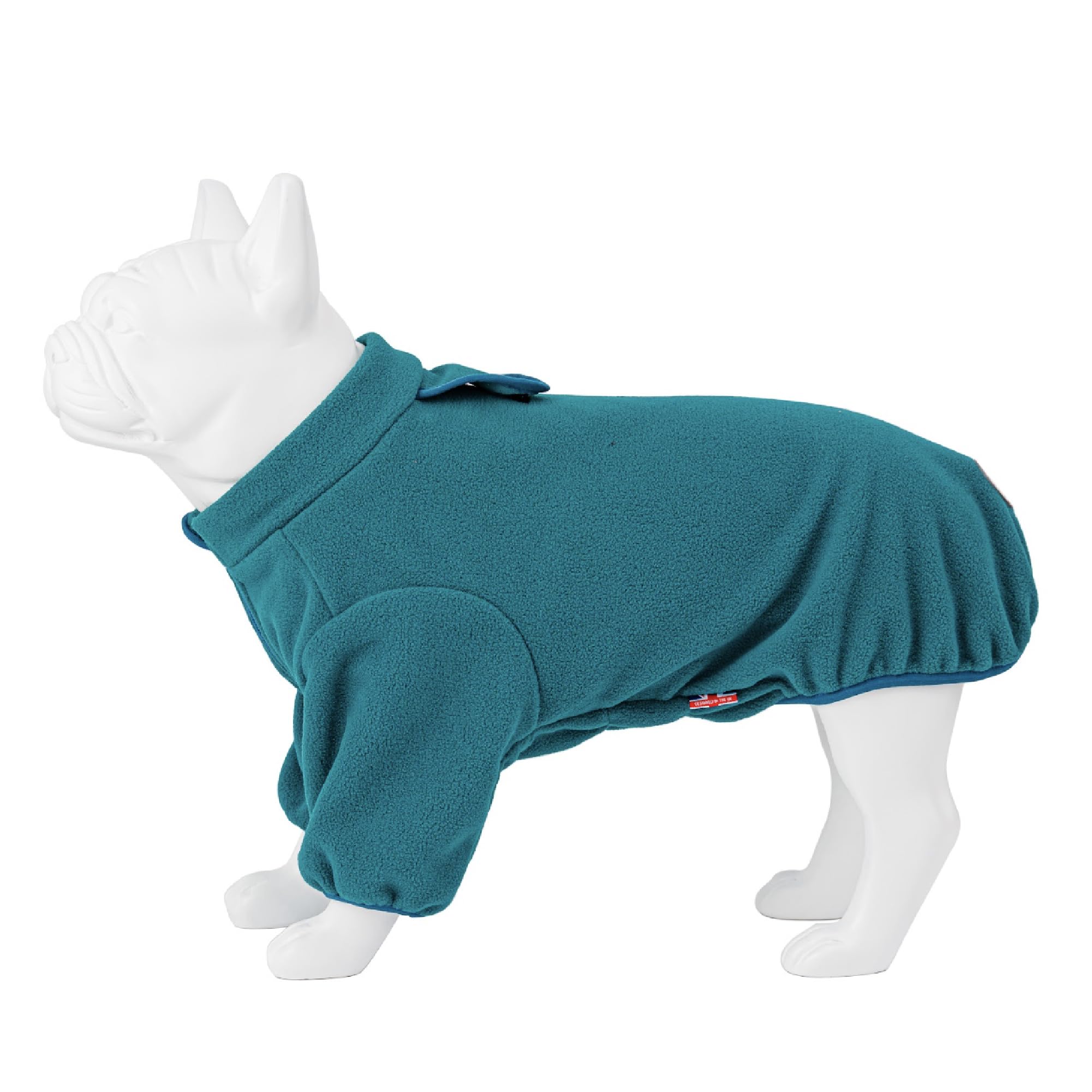 HUGO & HUDSON Outdoor Fleece Dog Jacket Windproof Warm Winter Coat with Lead Hole, Teal Green, XS30