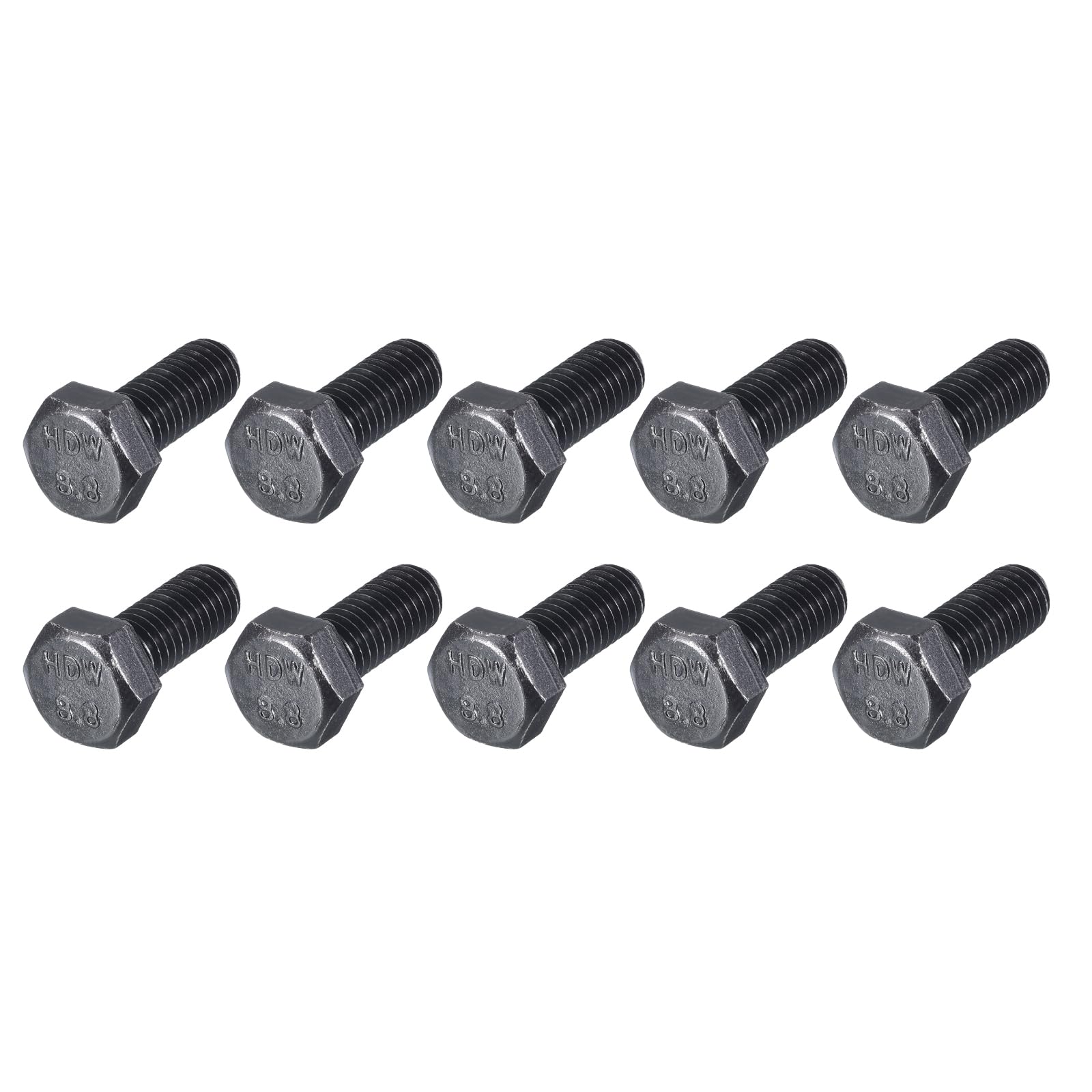 METALLIXITY Hex Bolts (M8-1.25x20mm) 10Pcs, 8.8 Grade Carbon Steel Fully Threaded Black Oxide, Coarse Thread UNC Hex Head Screw Bolt - for Furniture Repair โ image 1