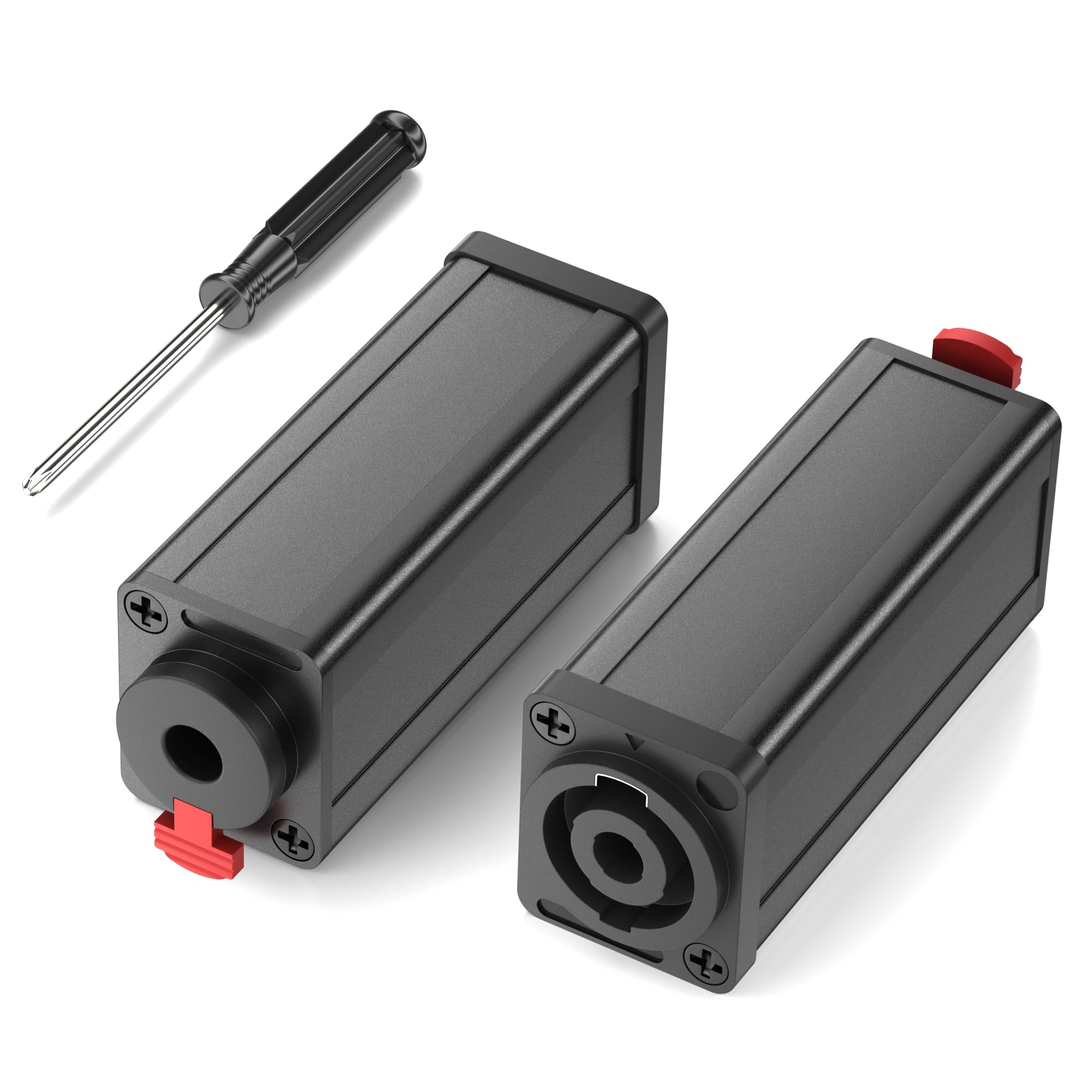 Jumwa 2 Pack Speakon to 1/4" TS Coupler Connector, Compatible with Neutrik Speakon NL4 Series, Audio Adapter