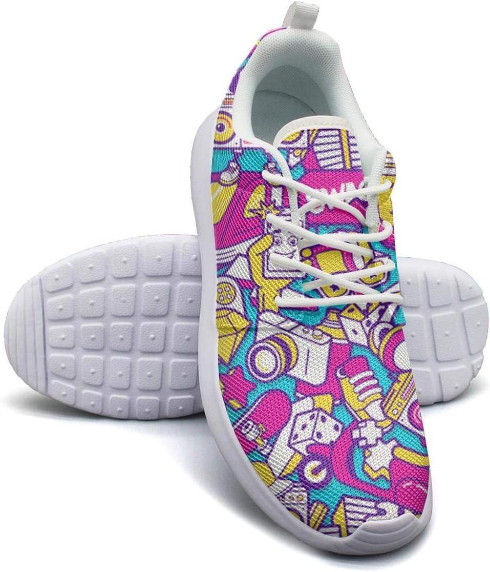 VXCVF Neon Rainbow Kawaii Kitty Cat Galaxy Men Sneakers for Mens Skid-Proof Casual