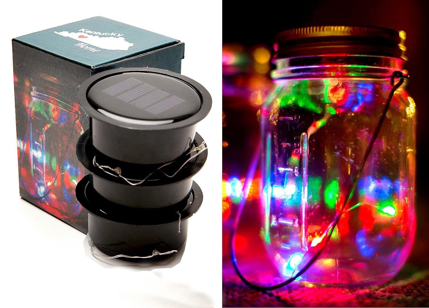 Color Changing Fairy Light 3 Pack Solar Mason Jar Lid Insert Solar