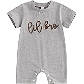 YINGISFITM Little Brother Little Sister Newborn Outfit Long Sleeve Sweatshirt Romper Jumpsuit Baby Clothes For Boys Girls