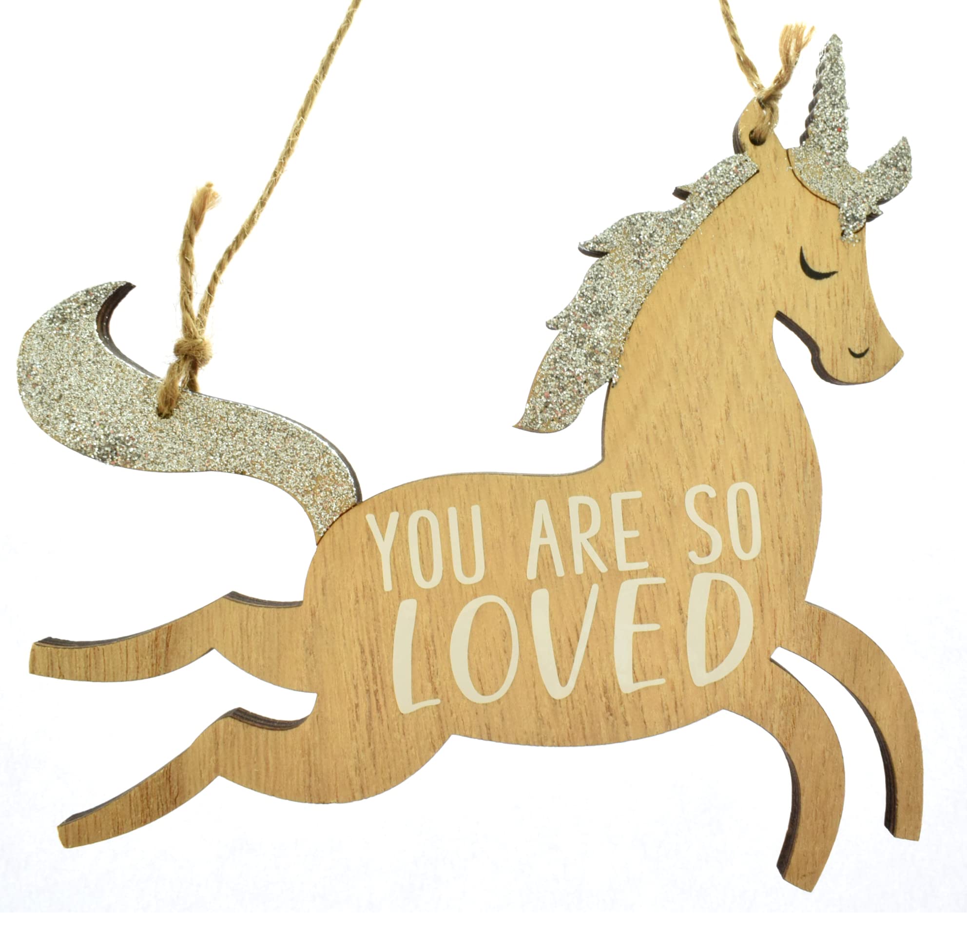 YOU ARE SO LOVED Unicorn Wall Hanging. Daughter, Child, Baby, Newborn Gift. Bedroom or Nursery Wall Decor. Quote Plaque