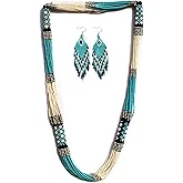 buybeaded Handmade Native American Style Tribal ethnic Seed Bead Beaded Layered Medallion Necklace 6
