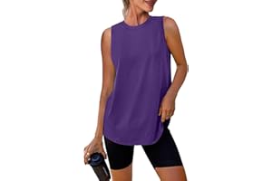XIEERDUO Womens Workout Tank Tops Sleeveless Muscle Shirts for Women Loose Fit Gym Tops for Athletic Running Tennis Yoga