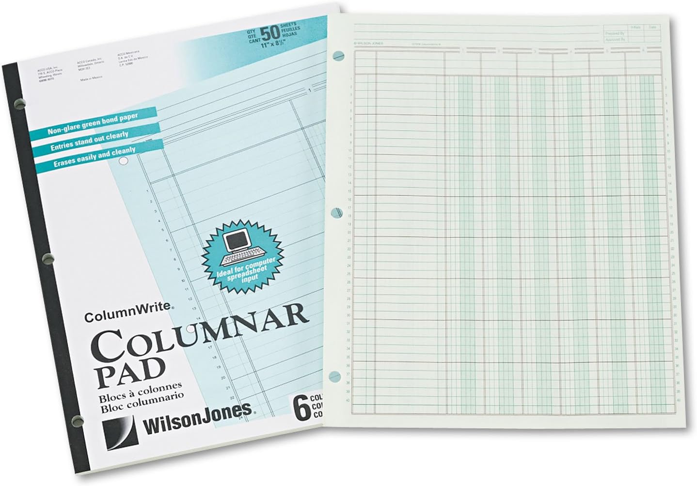 Amazon Wilson Jones G7206A Columnar Pad 6 Columns 50 Sheets 11 Amazon Wilson Jones G7206A Columnar Pad 6 Columns 50 Sheets 11