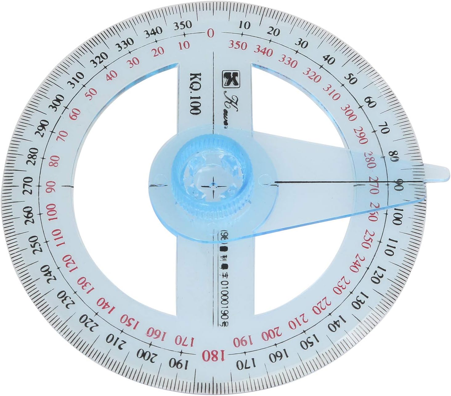 Longdex Swing Arm Protractor Plastic 4Inch 360 Degree Protractor with