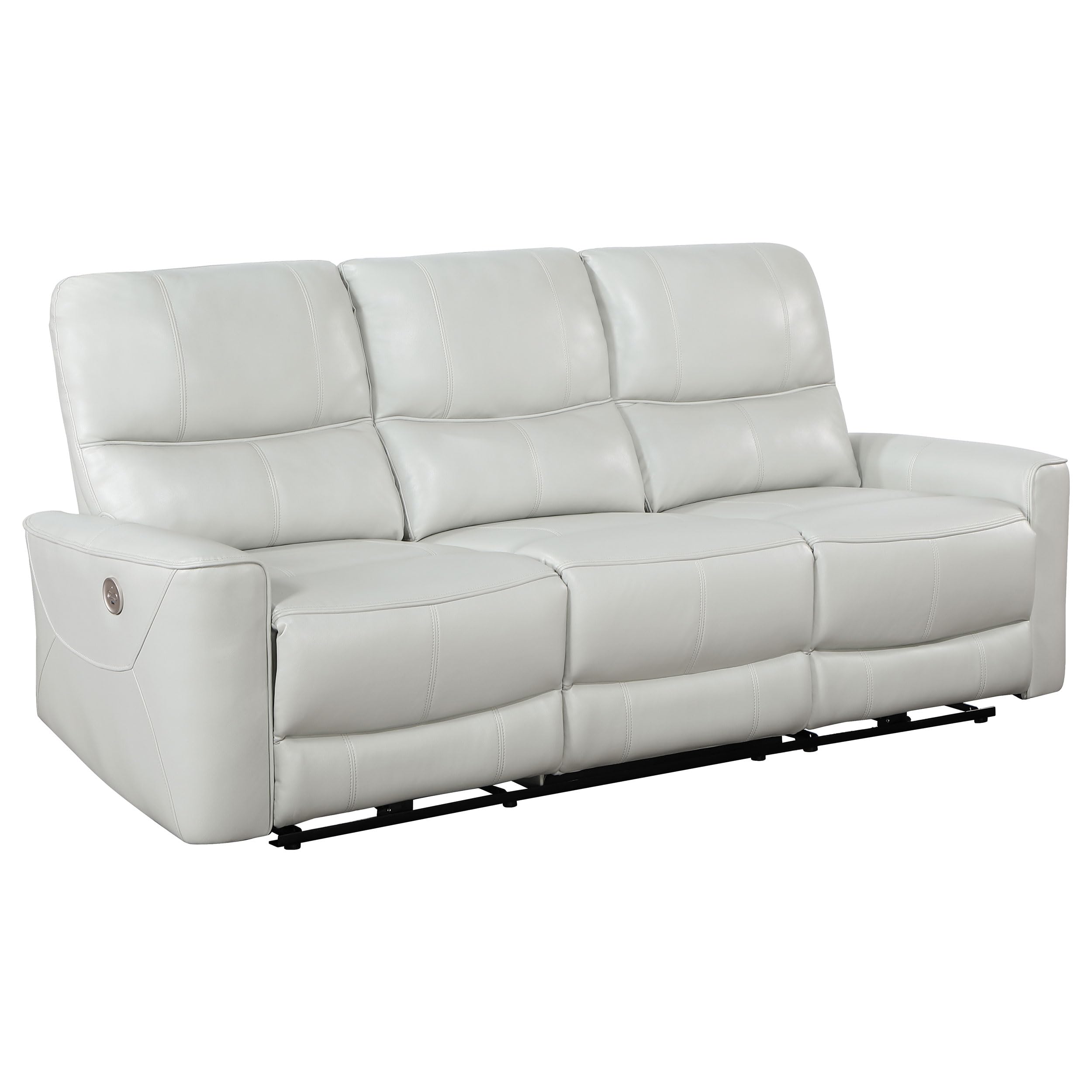 Photo 1 of **UNKNOWN OF MISSING PARTS ***Coaster Home Furnishings - Greenfield - Wood and Faux Leather - Upholstered Power Reclining Sofa with Built-in Switch Panel, USB Outlet and Straight Arms - Living Room - 83-inch - Dove Grey - 610261P