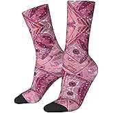 BIOOSTUB Pink Money Aesthetic Socks For Women Men Soft Breathable Novelty Crew Socks Athletic Socks Funny Crazy Dress Socks