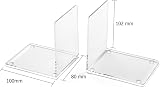 Osco Acrylic Bookends with Clear Rubber Pads Non Slip 6 Pair H10.2 x W8 x D10 cm view 4
