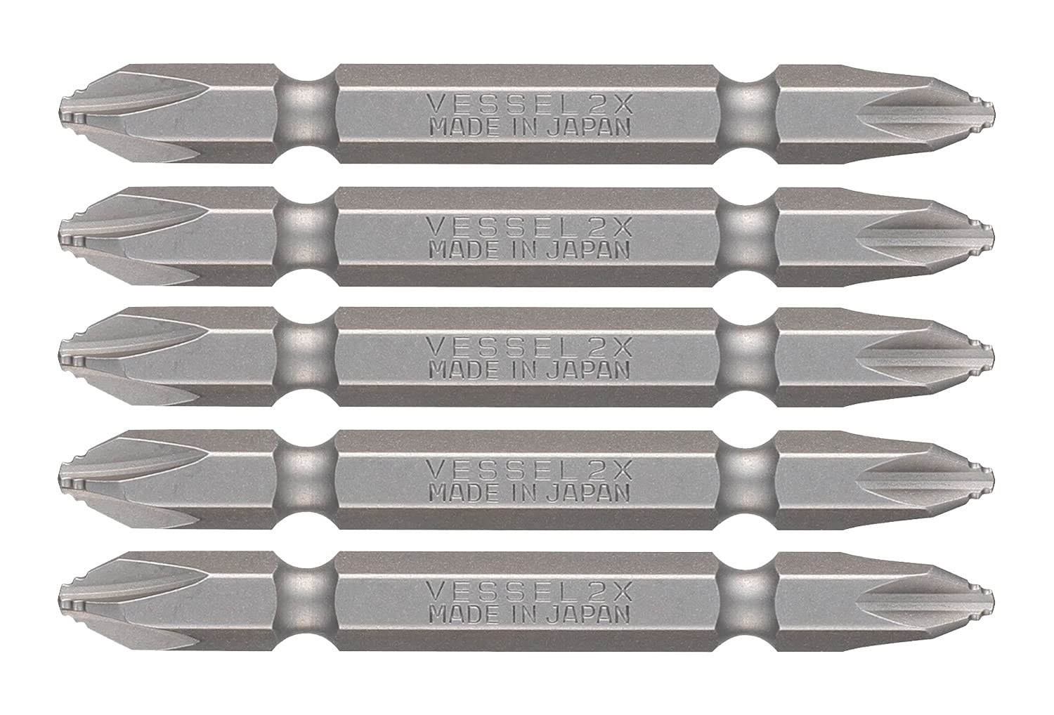 ベッセル(VESSEL) 40V対応 問題解決ビット ナメない両頭ビット +2×65 5本組 DZ5P2065商品画像