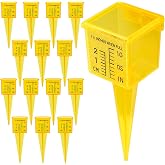 Pletpet 10&amp;15&amp;20P Rain Gauge Outdoor, 1.5" Sprinkler Gauge Lawn Water Gauge for Rain with Wide Mouth Water Measuring Tool for Yard Garden Lawn Deco (10, Yellow)