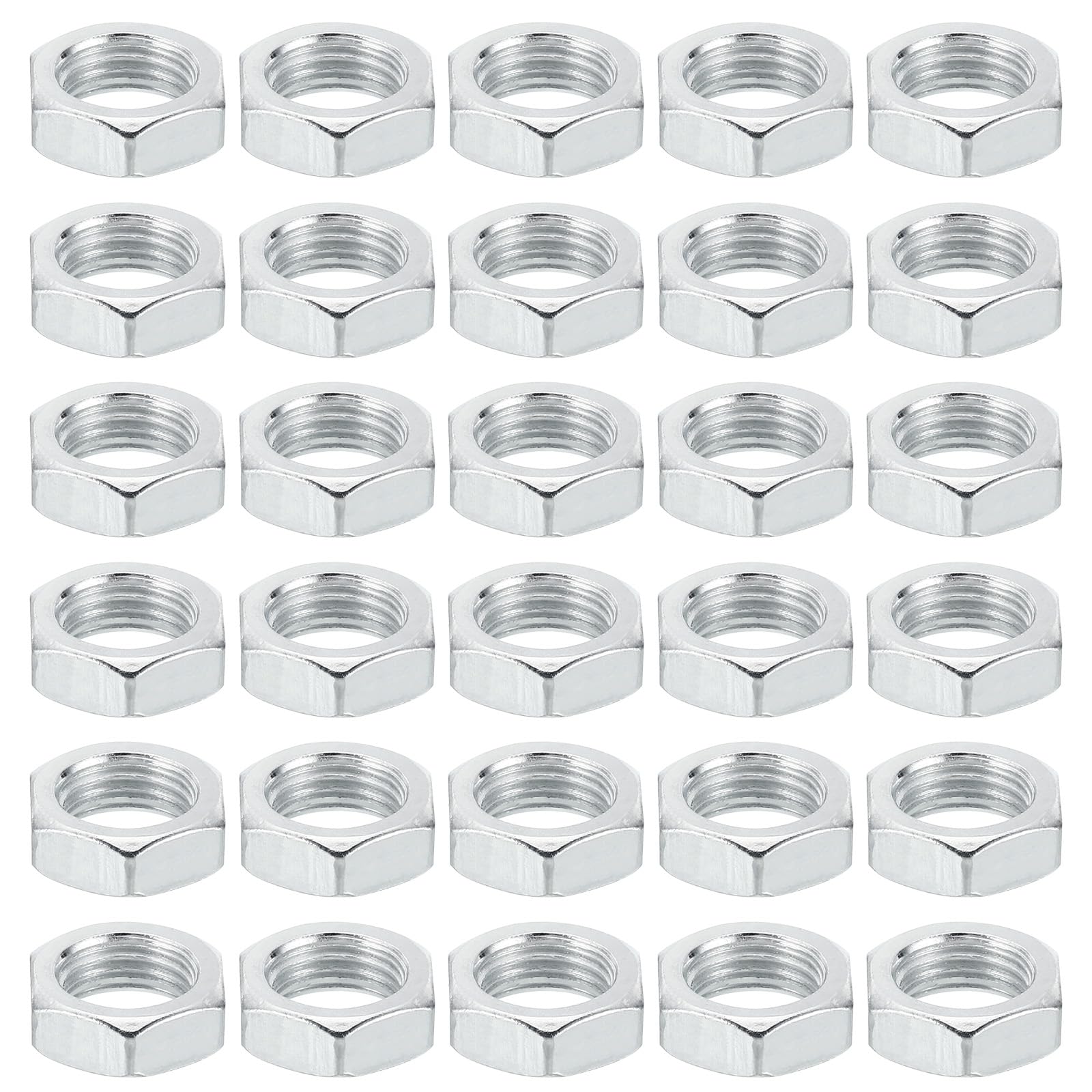 PATIKIL M10x1.0 Steel Hex Nuts, 60 Pack Metric Thread Zinc Plated Finished Hardware Nuts Screw Bolt Fasteners for Lamps Machinery Repair 5mm Height