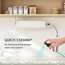 Fixwal Paper Towel Holder Under Cabinet with Spray