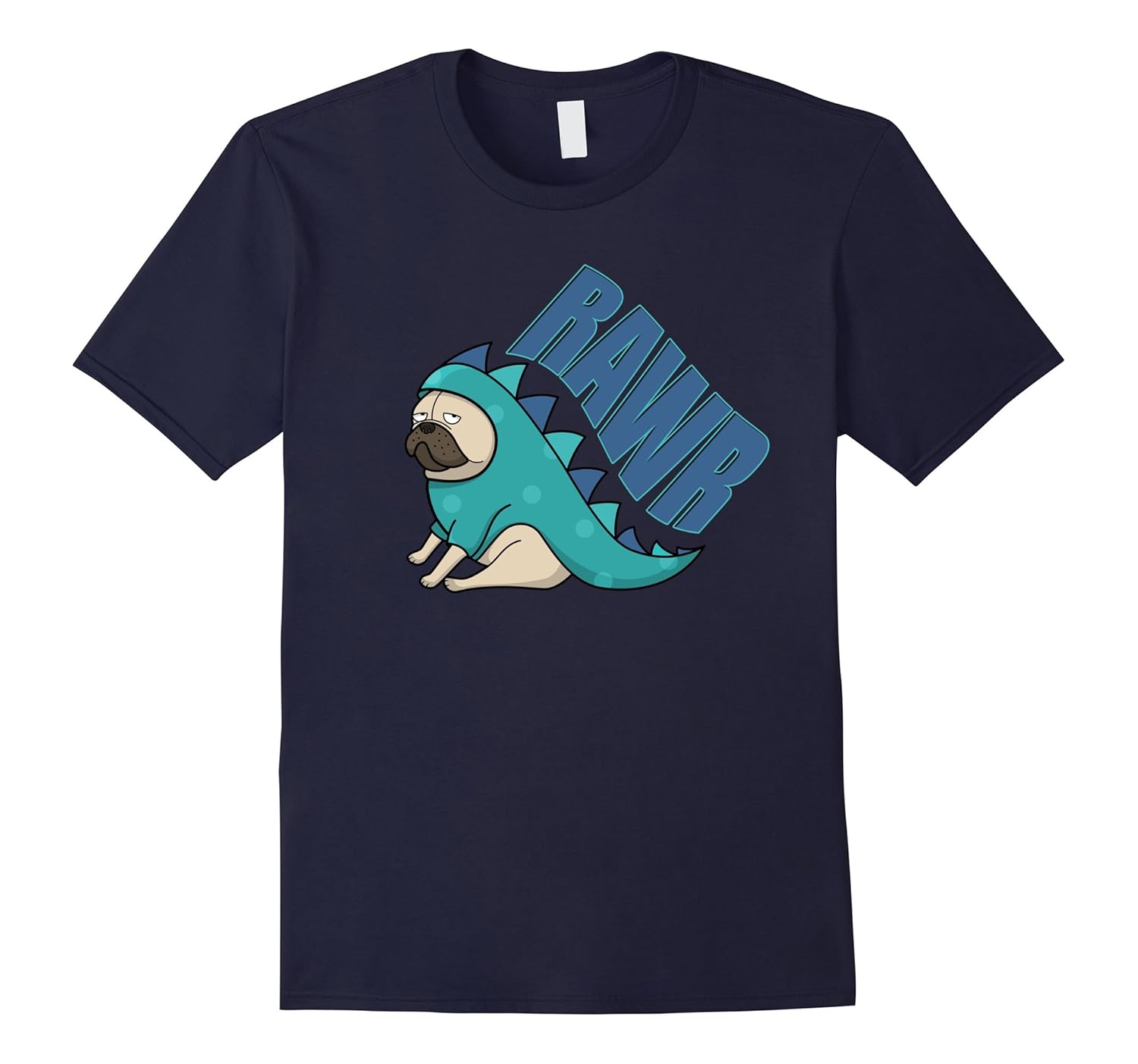 Funny Pug Dog Dinosaur T-Shirt for Women, Men and Kids-ANZ