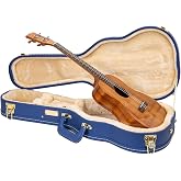 Crossrock Wooden Tenor Ukulele Case for 27'' Large Body | Vibrant Blue Faux Leather, Stainless Steel, Latches, Storage Compartment &ndash; Designer Series (CRW520TUVB)