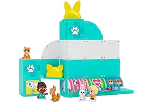 Tile Town Pet Vet Magnetic Tiles Set, 48 Piece Magnet Tiles for Kids with Sound and Lights, Innovative Action Play Kids Magnetic Tile Toys, Ages 3-6