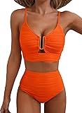 Herseas 2 Piece Bikini Set U-Wire Cutout Swim High