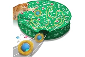 Giociv Interactive Cat Toys Ball Fast Rolling in Pocket, Motion Activate Chirping Cat Ball Christmas Cat Toys 2025 Cat's Gift
