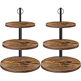 OugeWood Cupcake Stand, 3 Tier Cake Stands Rustic Dessert Table Display Set Wood Cupcake Tower Cake Stand Tiered Tray Stand for Wedding Birthday Baby Shower 2 Pack
