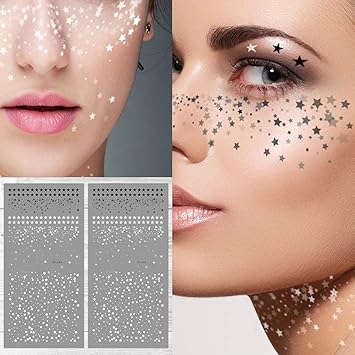 Supperb Temporary Tattoos Stars Freckles Face Tattoos Freckle Temporary Tattoos Set Of 2 Amazon Ca Beauty