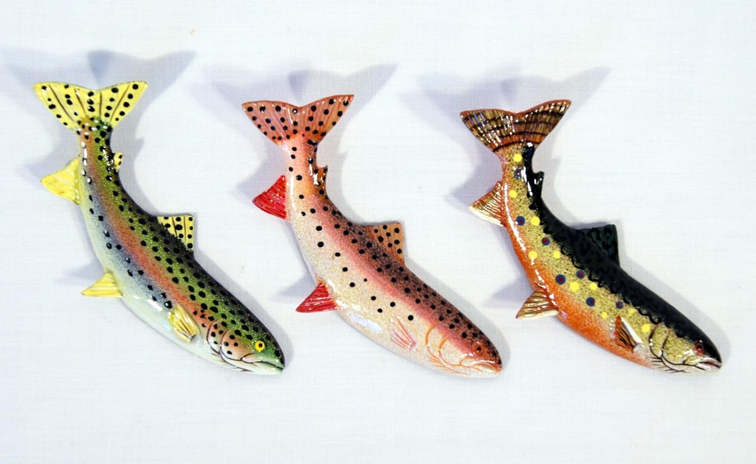 LX Pintado a Mano Assorted Brook Trout Trucha Arco Iris Peces imán ...