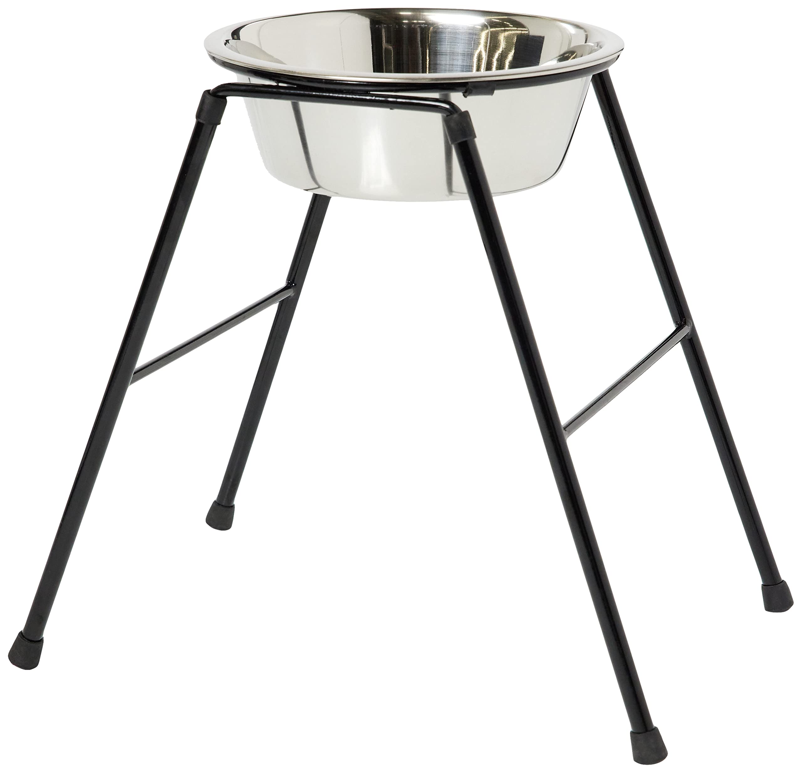 Classic Pet Products Single Feeder High Stand with 2500 ml Stainless Steel Dish, 370 mm Tall | Raised Dog Bowl for Large Breeds | Heavy-Duty Metal Frame | Easy Clean Removable Bowl