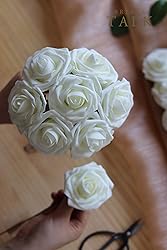 Breeze Talk Artificial Flowers Ivory Roses 50pcs