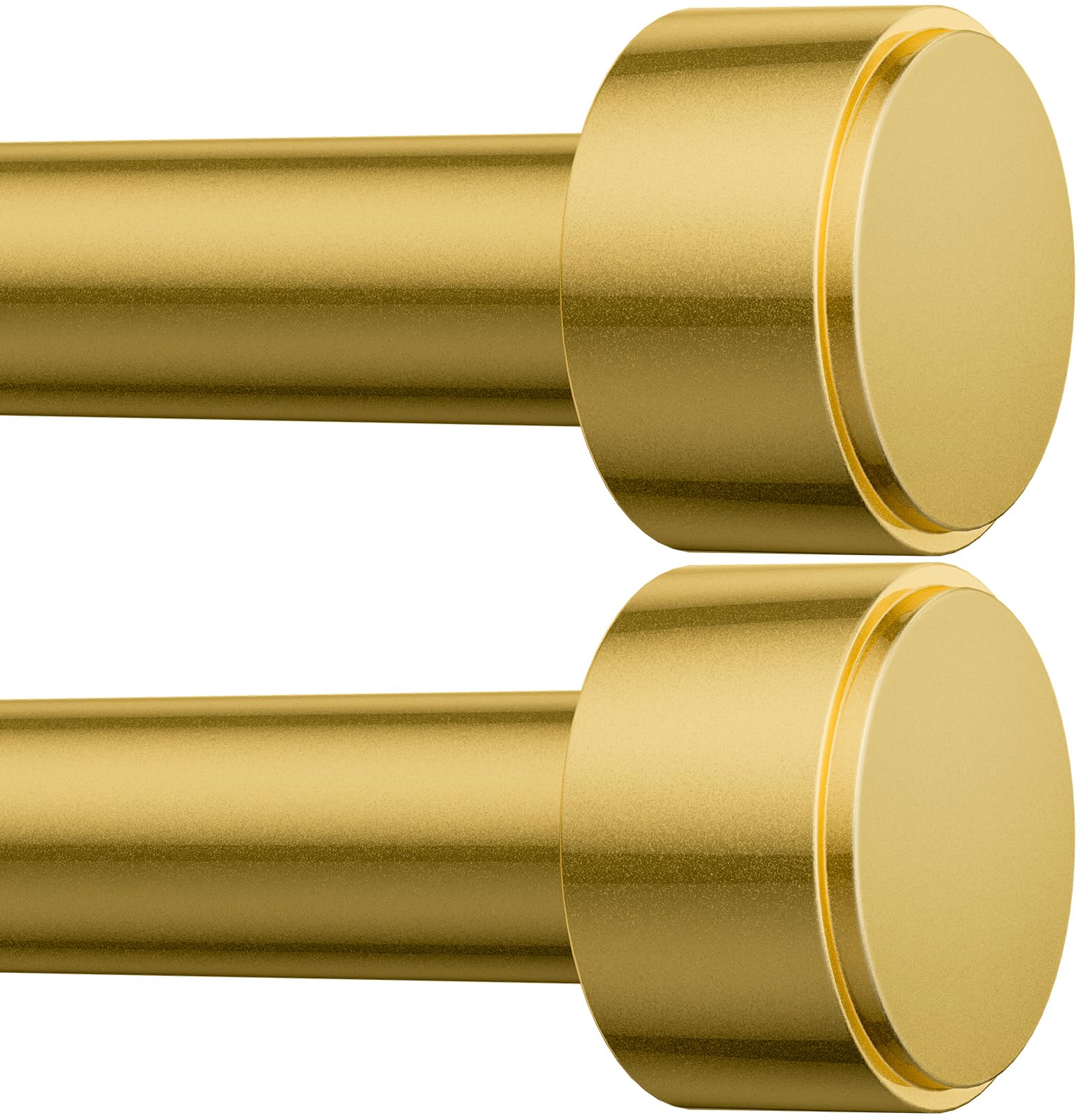 Photo 1 of 2 Pack Curtain Rods for Windows 32-60 Inch, 1 Inch Adjustable Flash Gold Curtain Rod Set with Brackets, Easy Install