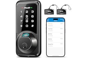 Smart Lock, Zowill DK07 Fingerprint Door Lock with APP Control, 7-in-1 Smart Door Lock for Front Door, Keyless Entry Door Lock, Electronic Touchscreen Keypad Deadbolt, Auto Lock, Easy Installation