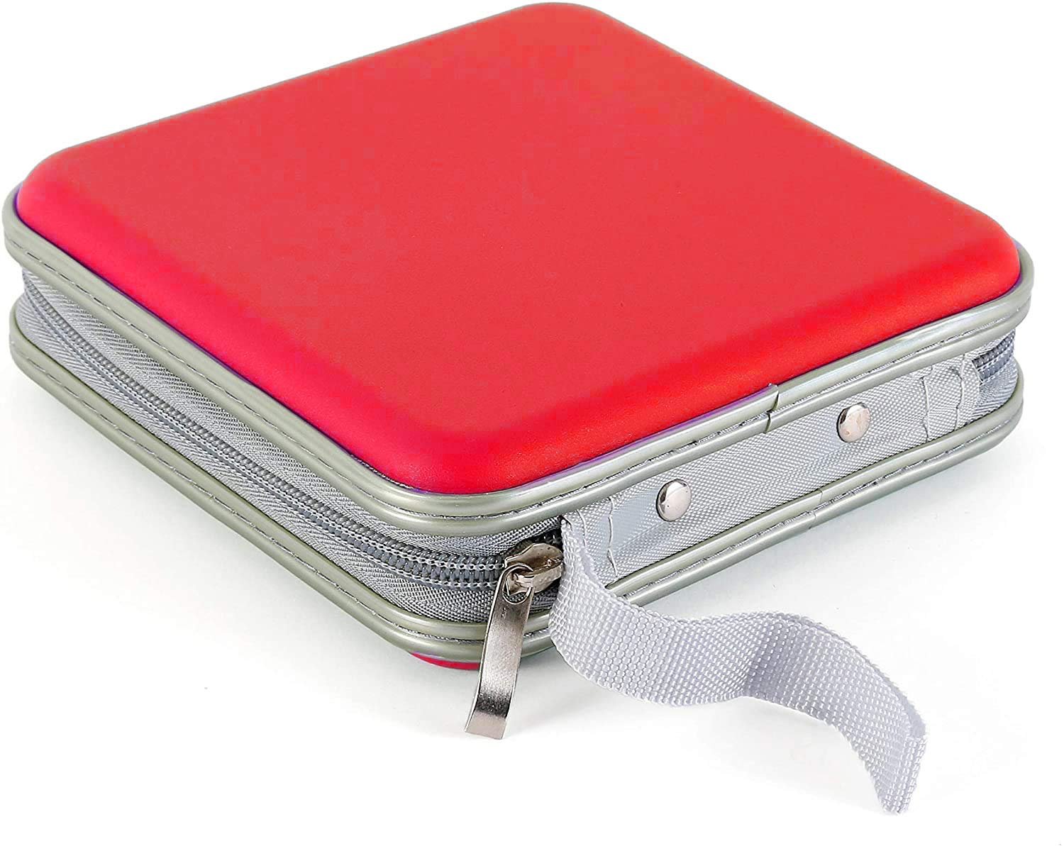 Gadget Hoppa 36 Capacity CD DVD Case Wallet Hard Cover Carry Case Portable Storage Organiser Bag - RED — image 1