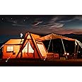 YOLENY Mobile Home Heightened Inflatable Camping Tent with Hand Pump, 600D Oxford Cloth, Extra Large, with Stove Jack, 8-10 People, 4 Seasons, Spire Shape