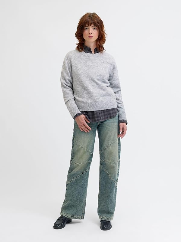 Jxevi Crew Neck Knit, Color Gris, M para Mujer