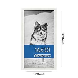 ArtToFrames 16x30 Inch White Picture Frame, This