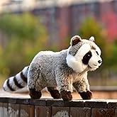 LIUHONGFEI Simulated Raccoon Plush Toy Realistic Raccoon Doll Children's Festival Gift with Aluminum Wire on All Limbs to Stand on a Table