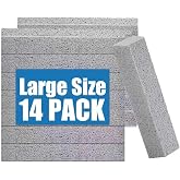 Riuja 14 Pack Pumice Stone Toilet Bowl Cleaner, Pumice Stone for Cleaning | Pumice Scouring Stick Removes Limescale, Hard Water Stains &amp; Rust from Toilets, Tubs, Grills, Pools and More