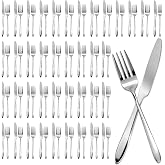 Sowhatsowoo 200 Pcs Forks and Knives Bulk Stainless Steel Silverware Set | 100 Dinner Forks and 100 Knives, Metal Mirror Polished Flatware, For Home Restaurant Kitchen, Dishwasher Safe