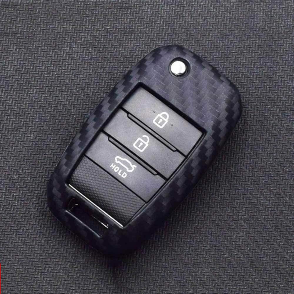 Custodia Per Chiavi Auto In Fibra Di Carbonio | Compatibile Con Kia KX5 Sportage Rio Ceed Sorento K2 K3 K4 K5 | Protezione Antigraffio - 6