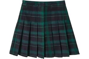 Tivifox Womens Girls Pleated Tennis Skirts High Waisted A-line Skirt School Uniform Athletic Golf Skorts with Shorts,2T-4XL