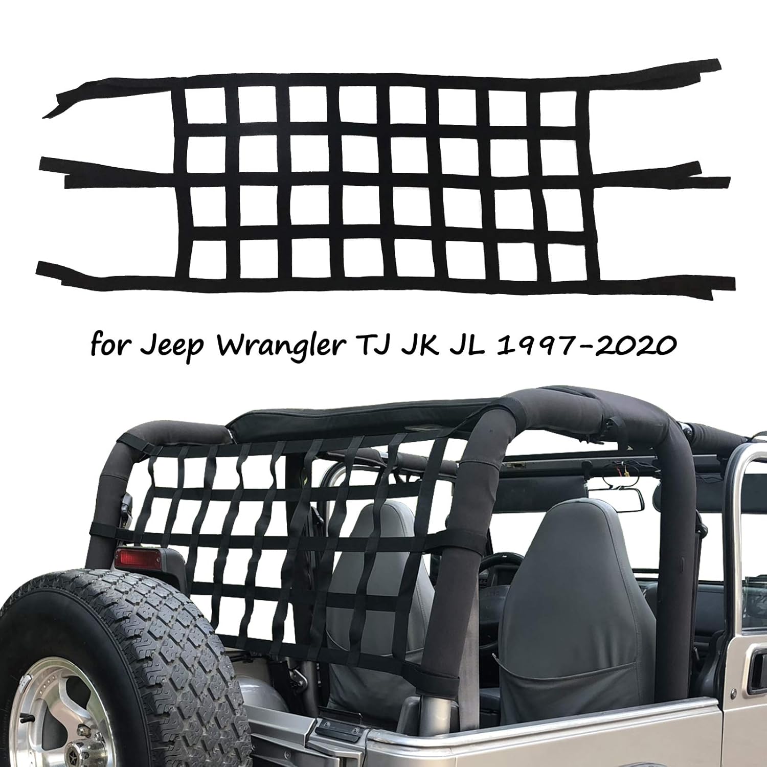 buyinhouse Cargo Net Roof Net Extra Storage Restraint Fit for Jeep