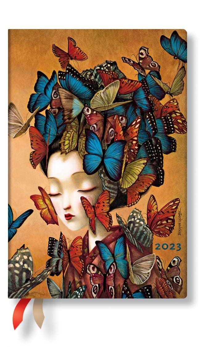 Paperblanks 12-Month Flexi Planners 2023 Madame Butterfly | Horizontal | Mini (95 × 140 mm)