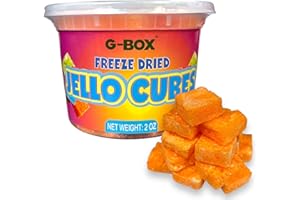 G-Box Freeze-Dried Orange Jello Cubes - 2 oz | USA-Made Freeze Dried Jelly | Freeze-Dried Candy| Trending TikTok Snack, TikTok Trend Items, Fruit Jelly Candy, Freeze Dried Oranges (Orange Jelly Snack)