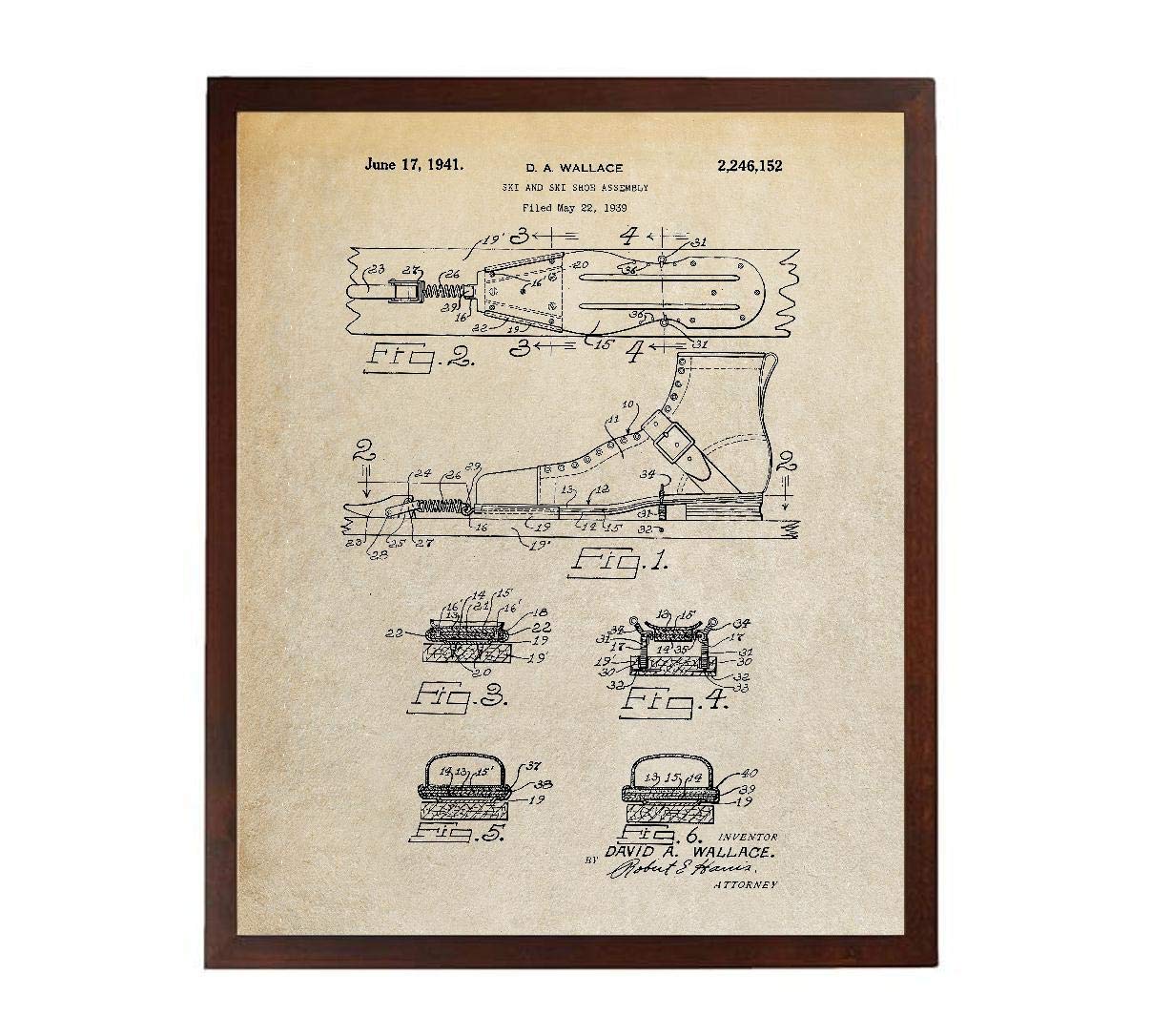 Buy Turnip Designs Vintage Ski S 1939 Patent Poster Mountain Home
