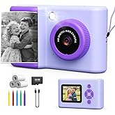 Kids Camera Instant Print, 20MP 1080P Video Instant Print Camera for Kids with 32GB SD Card, 240 Photos Printing, Face Recognition, ABS Durable, Christmas Birthday Gifts for Ages 3-12