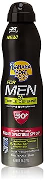Banana Boat Sunscreen for Men Triple Defense Broad Spectrum Sun Care Sunscreen Spray - SPF50, 6 Ounce by Banana Boat