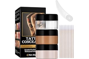 NIFEISHI Tattoo Cover Up Makeup Waterproof, Sweatproof, Body & Leg Scar Concealer, Suitable for Scars, Temporary Tattoo, Dark Spots,Vitiligo, 2 Colors Invisible Tattoo Cover Up